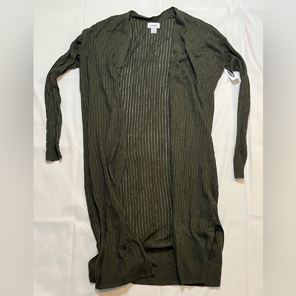 NWT! Old Navy olive long lightweight open sweater